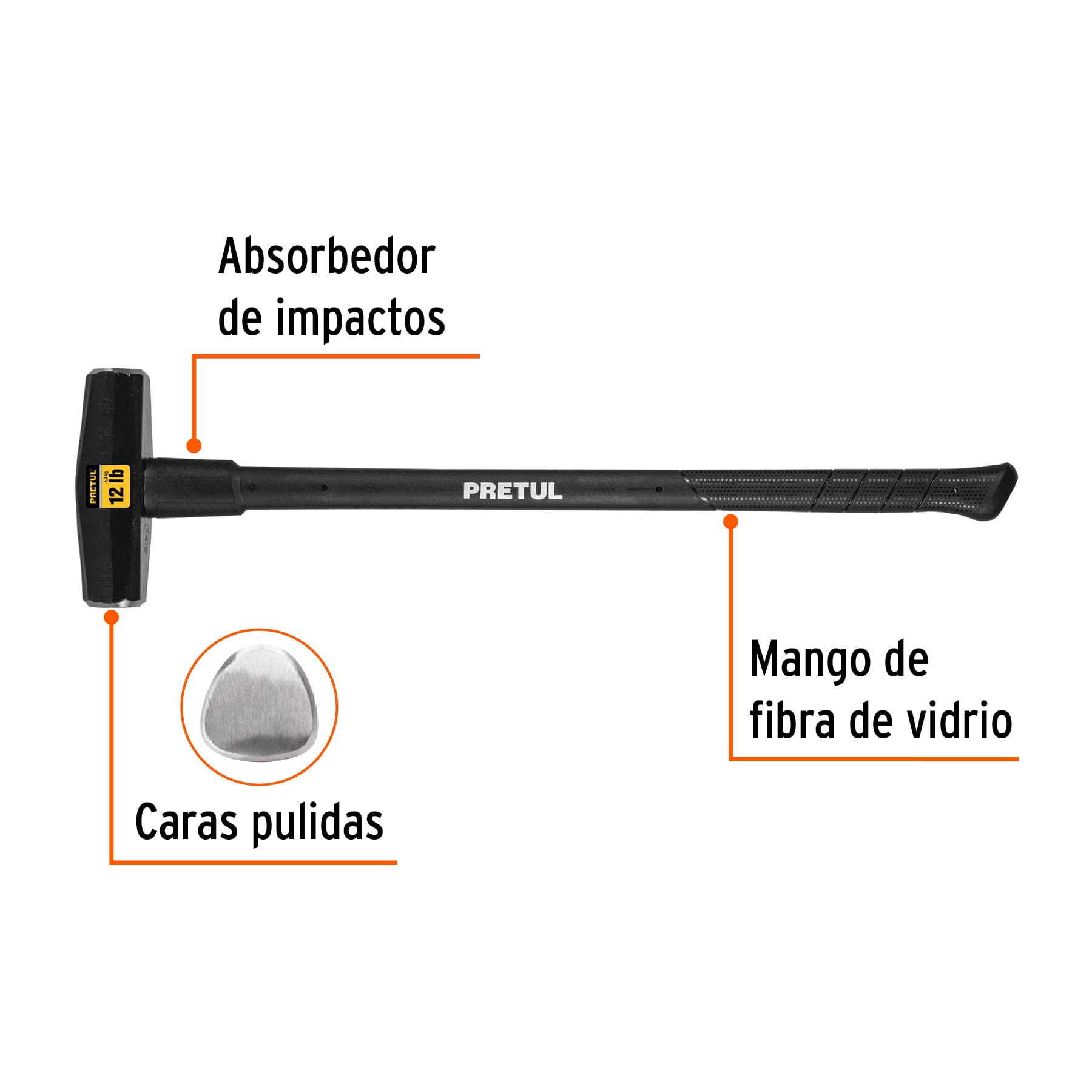 Foto 3 pulgar | Marro Tipo Nevada 12 Lbs Pretul Md12mp Mango 36 Pul