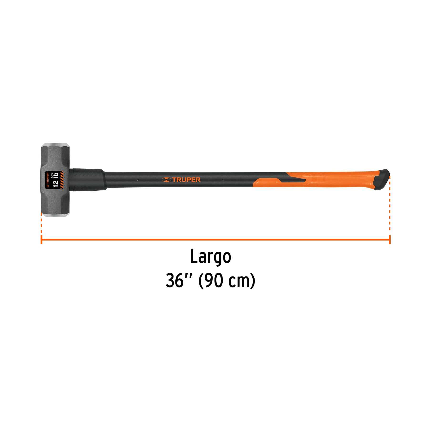 Foto 4 pulgar | Marro Octagonal 12 Lb Truper Md12f Mango Fibra De Vidrio 36 Pul