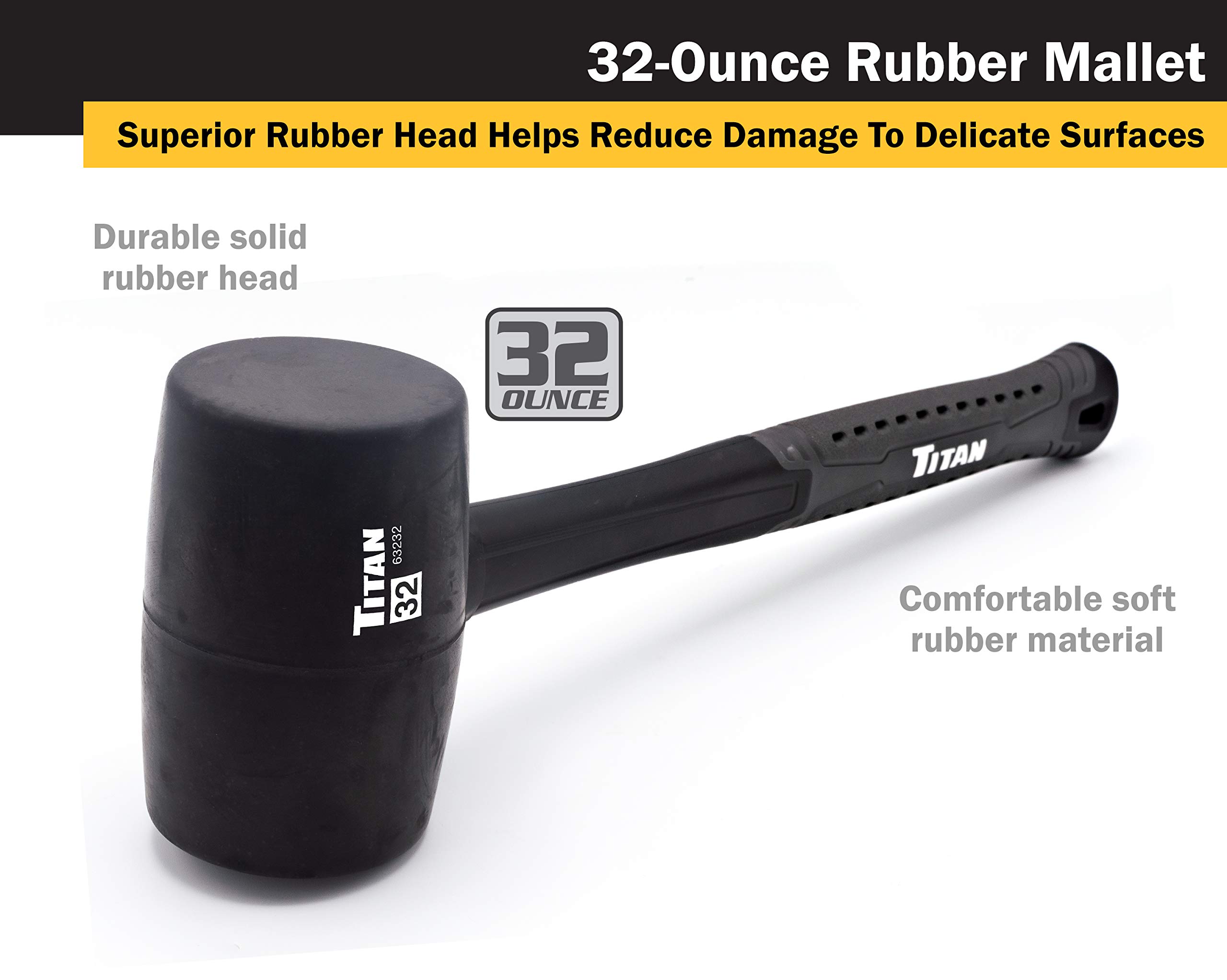 Foto 3 pulgar | Mazo De Goma Titan 63232 946 Ml, Color Negro - Venta Internacional.