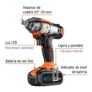 Foto 3 | Llave de Impacto Truper LIMI-20A color Naranja