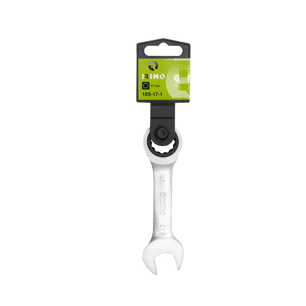 Llave Combinada Stubby Irimo 18S-17-1 color Gris con Matraca 17MM $257
