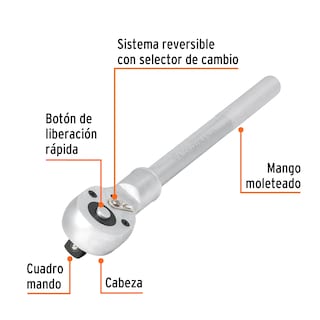 Foto 2 | Matraca Truper M-3449 3/4'' Cabeza Pera Sistema Reversible