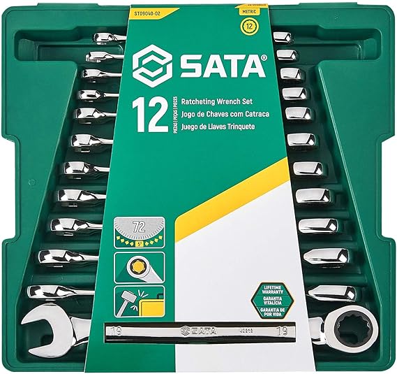 Sata St09040-02 - Juego De Llaves De Trinquete De 12 Piezas G