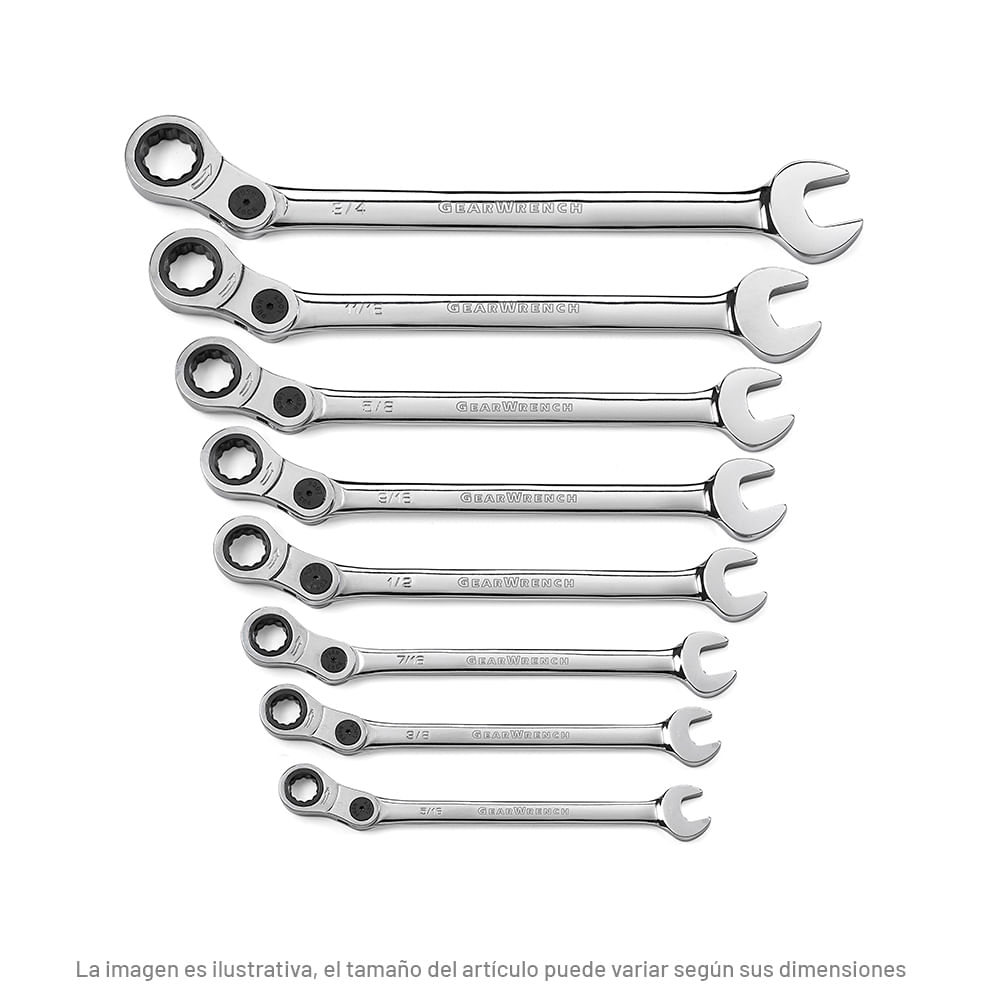 Juego De Llaves Combinadas Sae 8 Pz. Gearwrench 85498