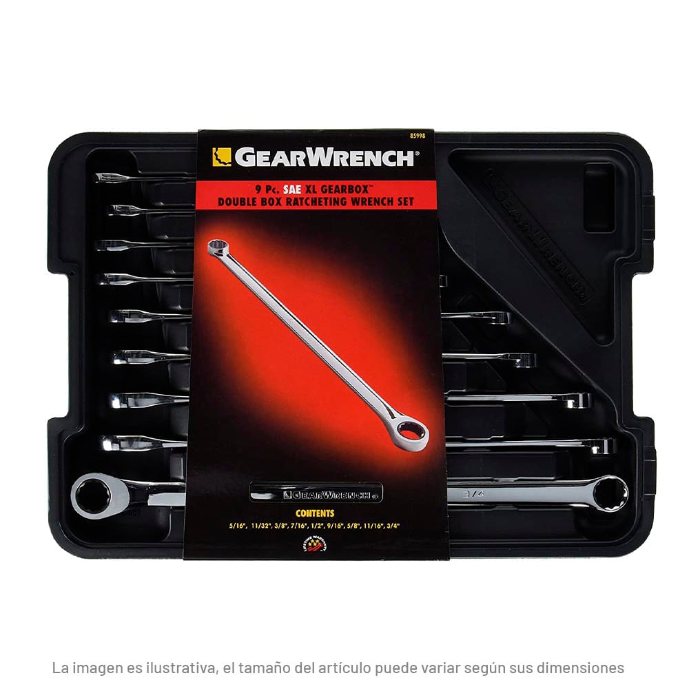 Foto 2 | Juego de Llaves Dobles con Matraca 9 Piezas Gearwrench 8599