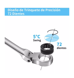 Foto 4 | Llave Inglesa Combinada Tipo Matraca Ajustable Goxawee 12 Piezas, Plata