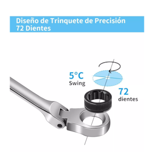 Foto 4 | Llave Inglesa Combinada Tipo Matraca Ajustable Goxawee 12 Piezas Color Plata