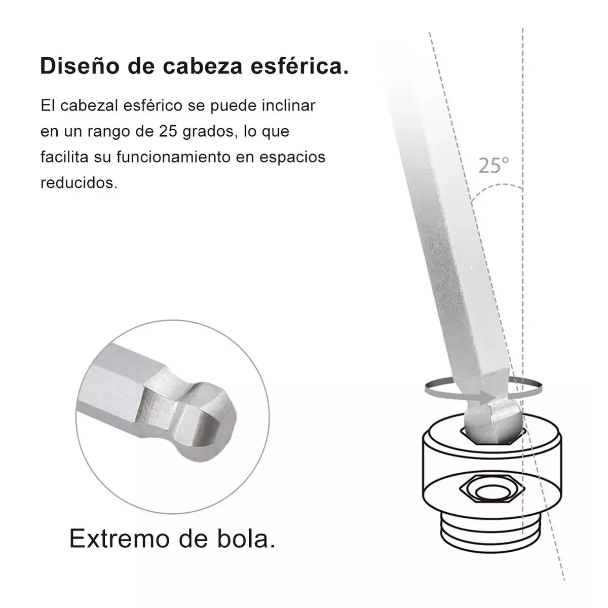 Foto 3 pulgar | Juego de Llaves Allen Pulgadas y Métricas con Mango Dinamométrico