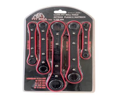 Foto 1 | Llaves Astrias Planas Con Matraca 5 Piezas Pit Bull Tools