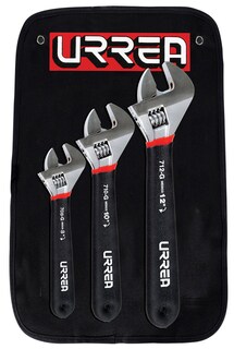 Foto 1 | Juego De Llaves Ajustables Cromadas Con Mango Rubber Grip, 3 Piezas Urrea