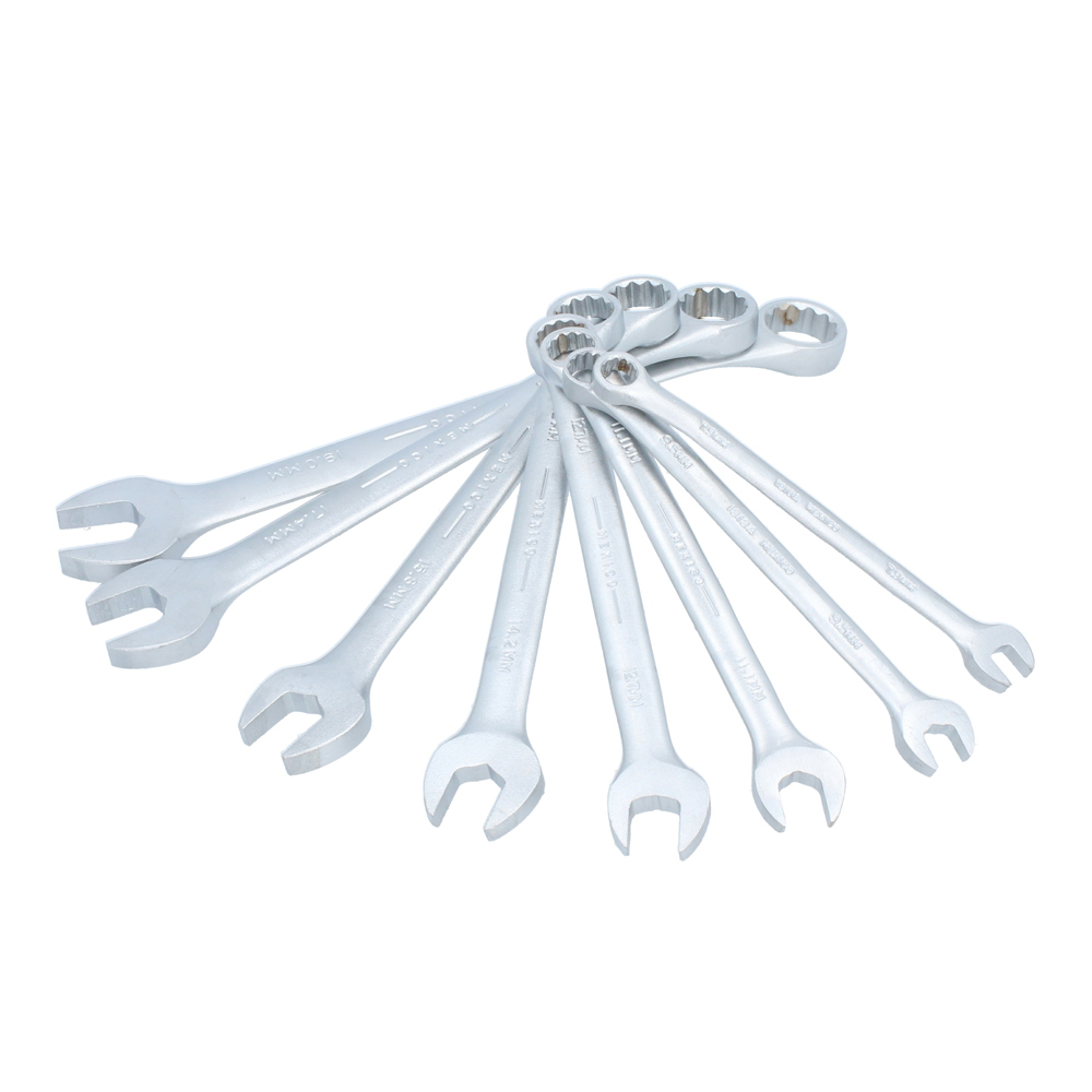 Juego De Llaves Combinadas Satinadas Métricas, 12 Puntas En Rack, 8 Piezas Urrea