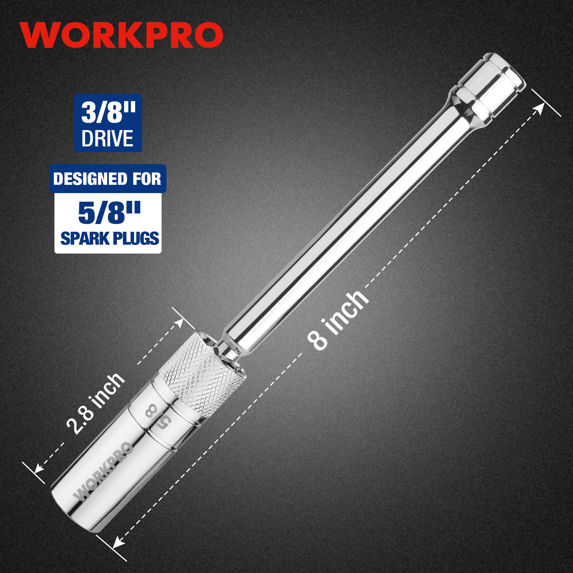 Foto 3 pulgar | Enchufe De Bujía Workpro, Disco Magnético De 5/8 Pulgadas Y 3/8 - Venta Internacional.