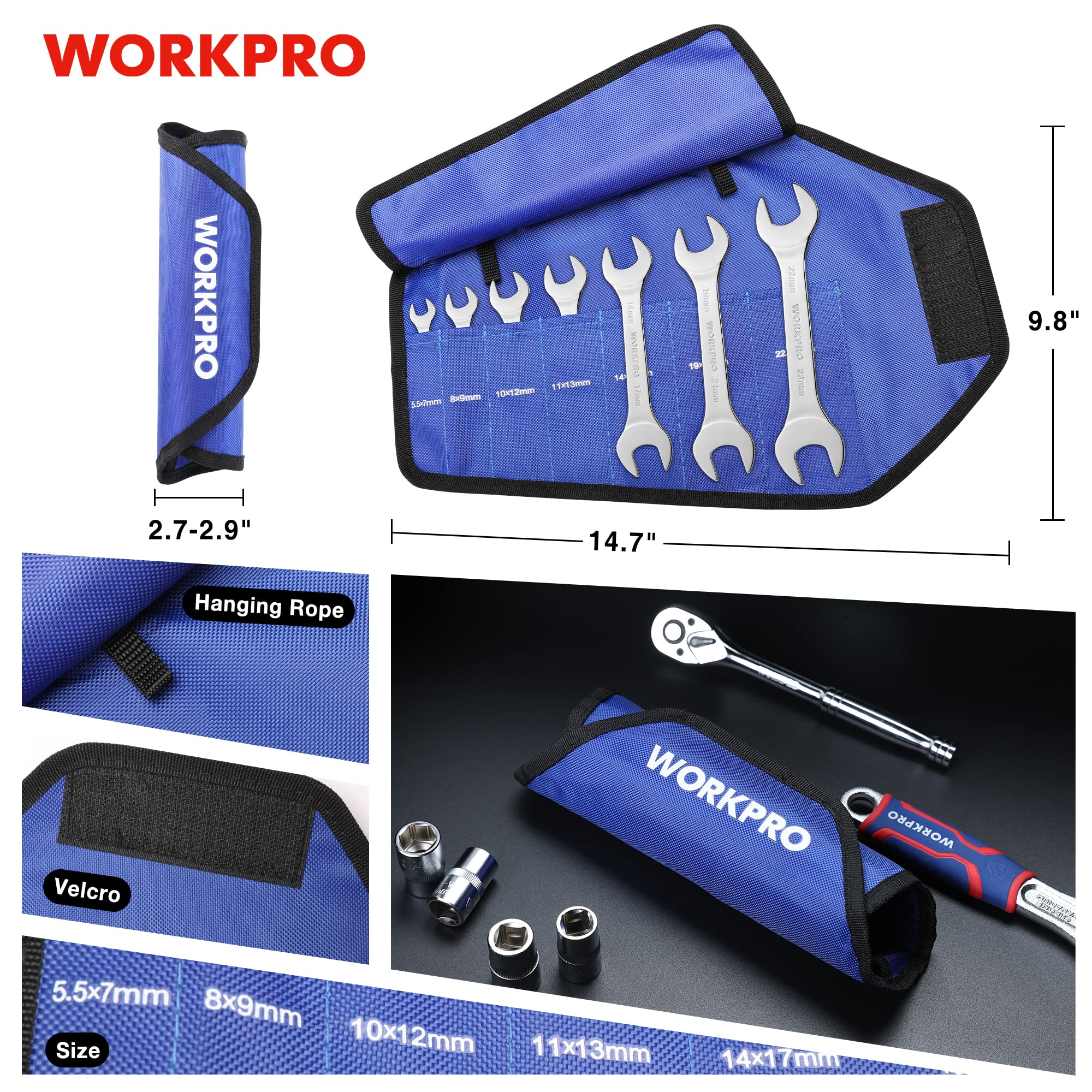 Foto 7 pulgar | Juego De Llaves Workpro Métricas Superfinas Con Extremo Abierto De 5,5 A 23 Mm, 7 Piezas - Venta Internacional.