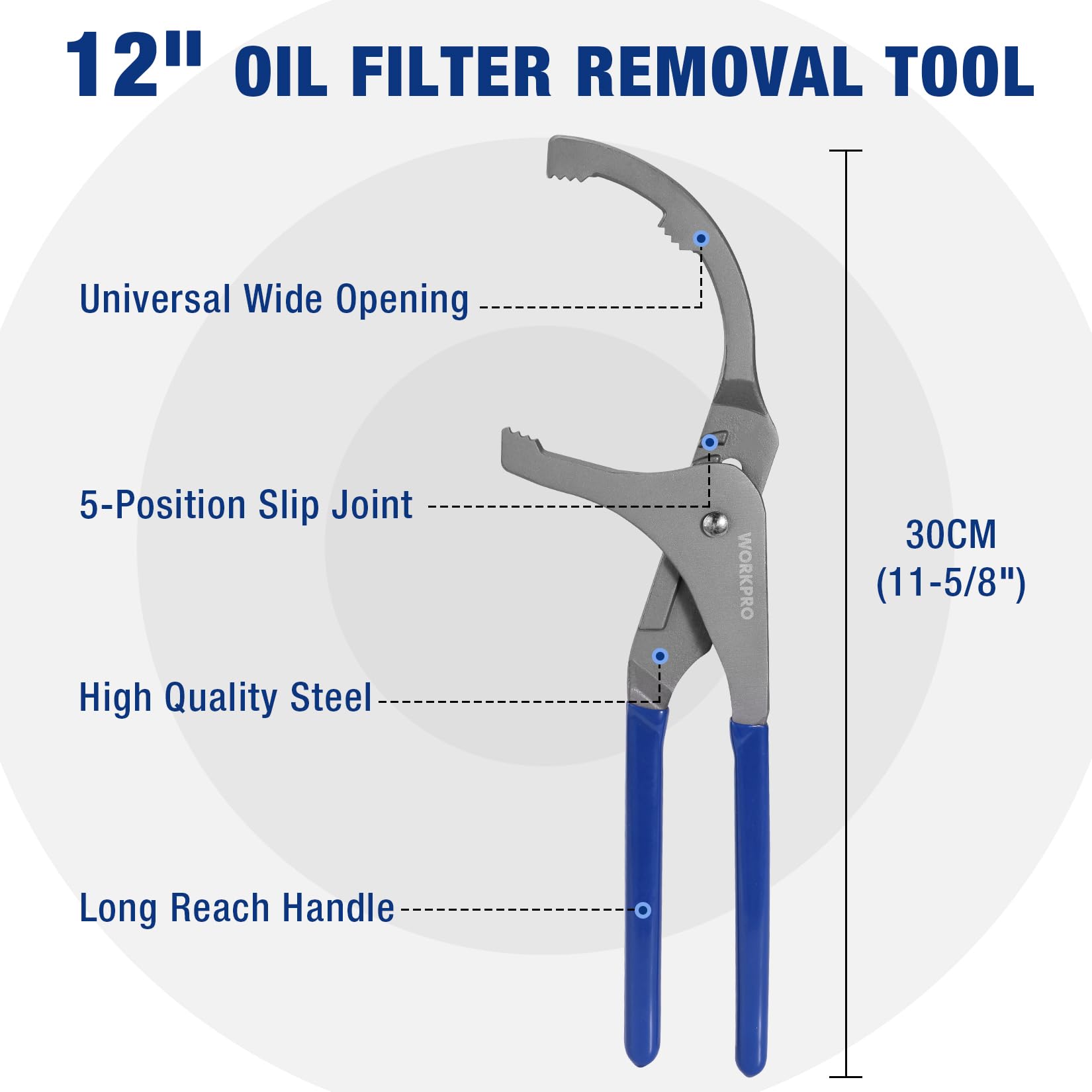 Foto 6 pulgar | Llave De Filtro De Aceite Workpro 12 Ajustable Para Filtros De Motor - Venta Internacional.