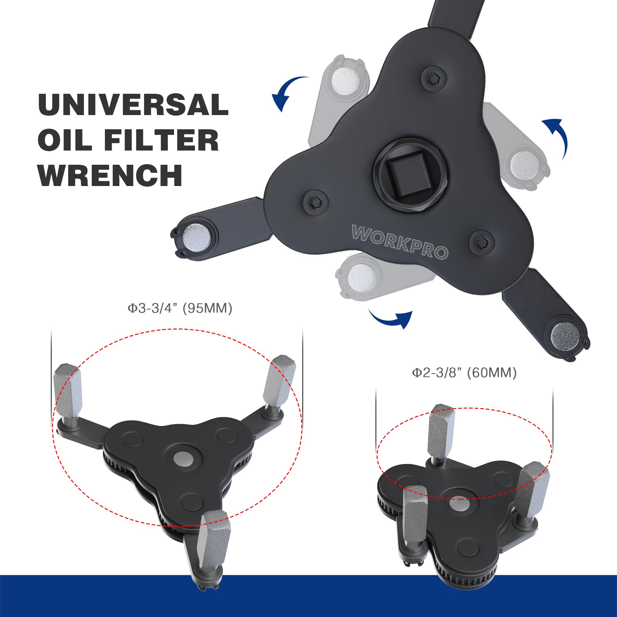 Foto 2 | Llave De Filtro De Aceite Workpro Universal Ajustable Magnética - Venta Internacional.
