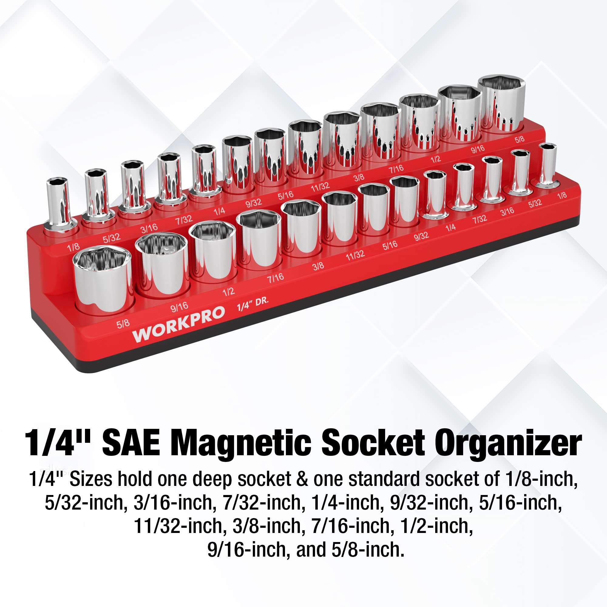 Foto 2 | Organizador De Enchufes Workpro Magnéticos Sae 26 De 1/4 Pulgadas - Venta Internacional.