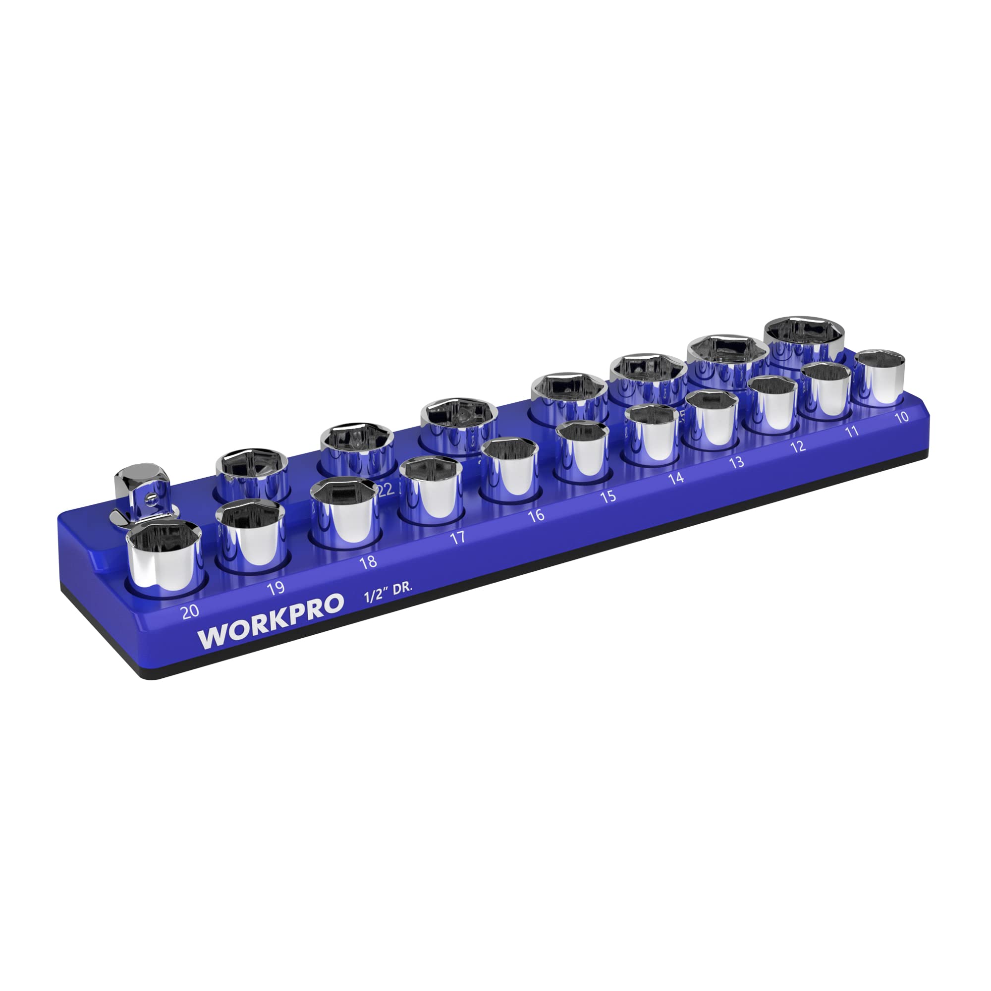 Foto 1 | Organizador De Enchufes Workpro Magnético, 19 Enchufes Métricos De 1/2 Pulgada - Venta Internacional.