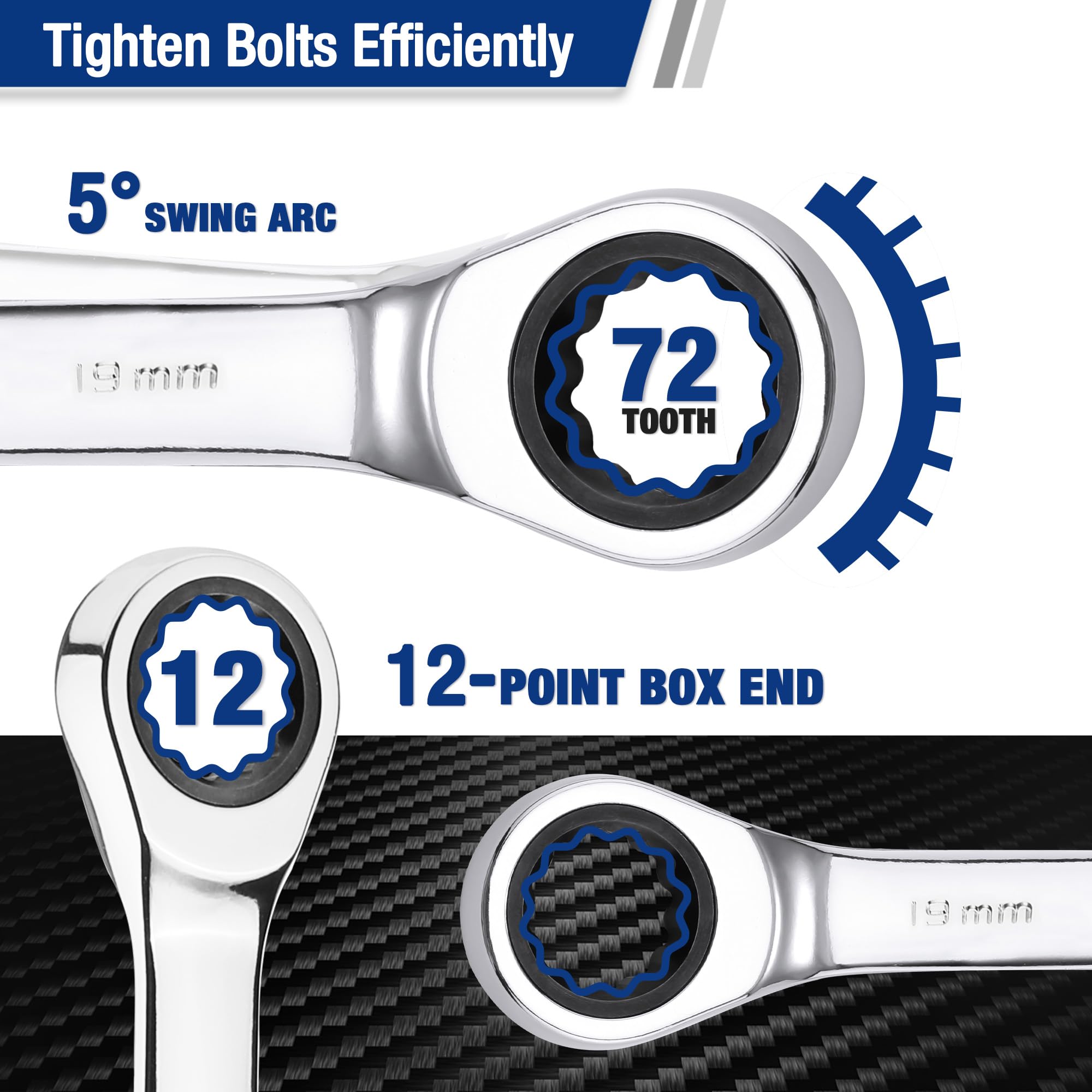 Foto 4 pulgar | Llave Combinada De Trinquete Workpro Cr-v De 19 Mm, Métrica - Venta Internacional.