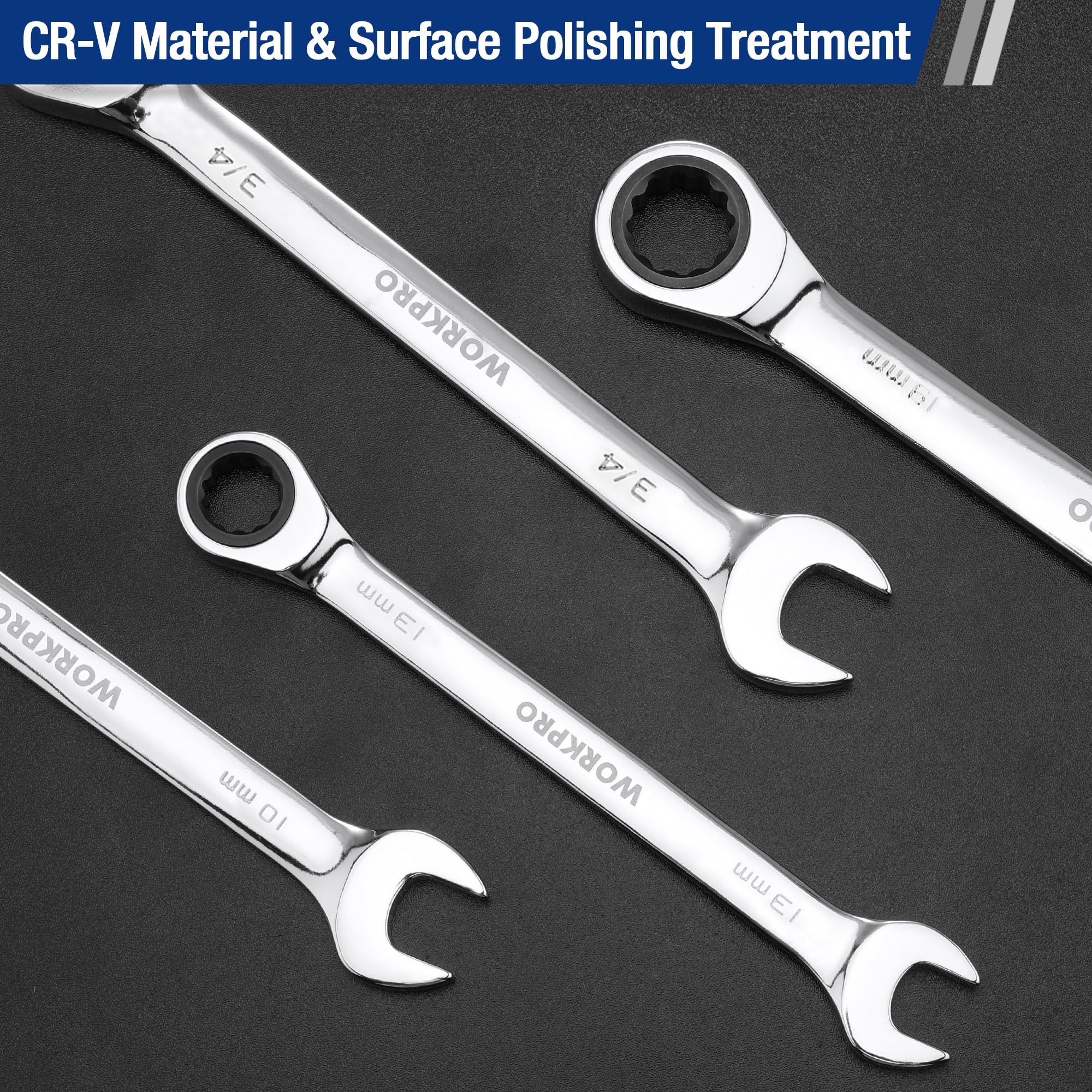 Foto 5 pulgar | Llave Combinada De Trinquete Workpro Cr-v De 19 Mm, Métrica - Venta Internacional.