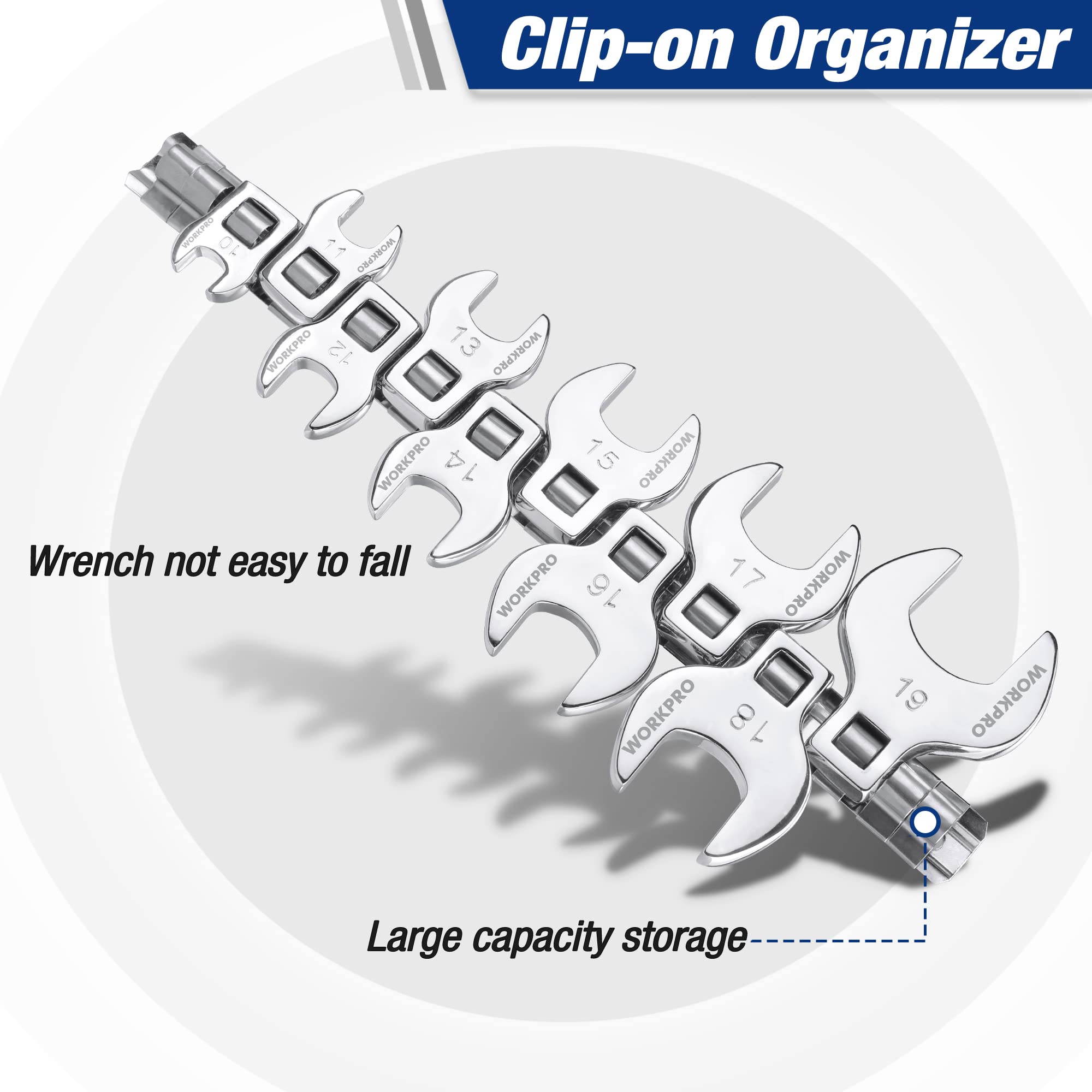 Foto 5 pulgar | Juego De Llaves Crowfoot Workpro 3/8 Drive, 10 Piezas, 10-19 Mm - Venta Internacional.