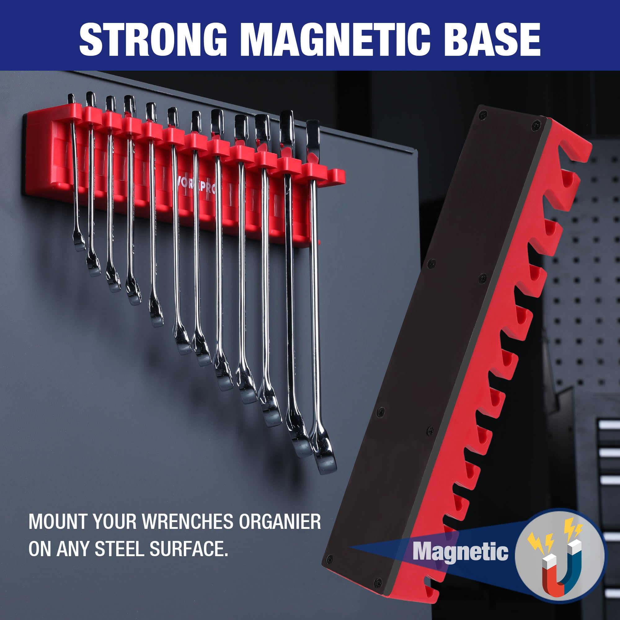 Foto 4 pulgar | Organizador De Llaves Workpro Magnetic 24 Ranuras Sae De 9 Mm A 20 Mm - Venta Internacional.