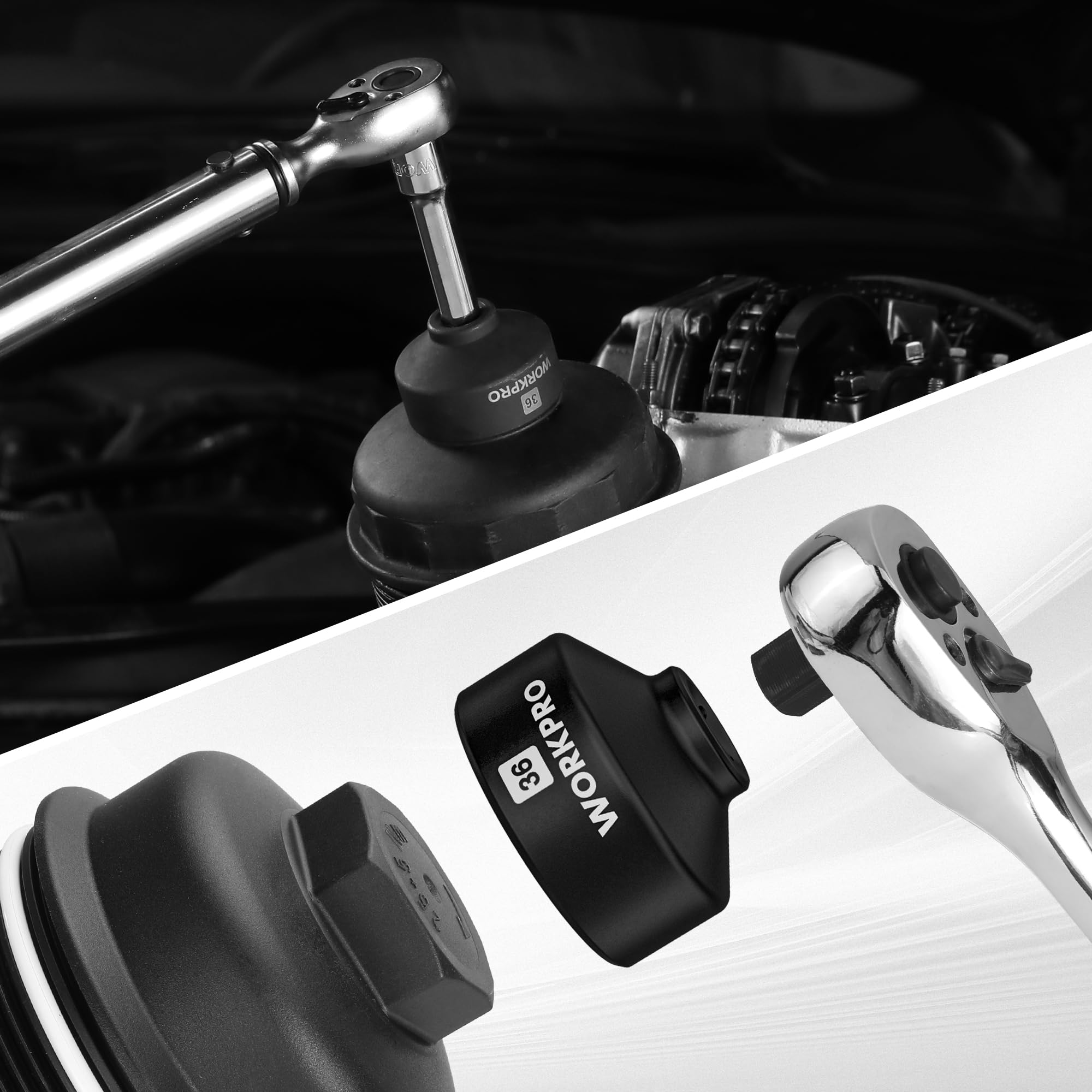 Foto 6 | Juego De Llaves De Tubo Para Filtro De Aceite Workpro, 6 Piezas, Para Ford Y Bmw - Venta Internacional.