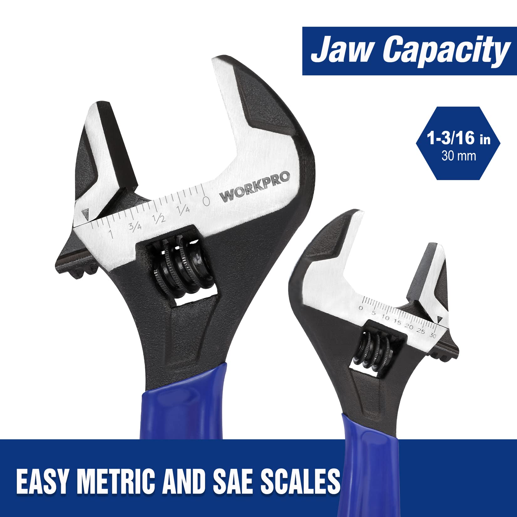 Foto 4 pulgar | Llave Ajustable Workpro De 20 Cm De Ancho, Mordaza Cr-v, Acero - Venta Internacional.