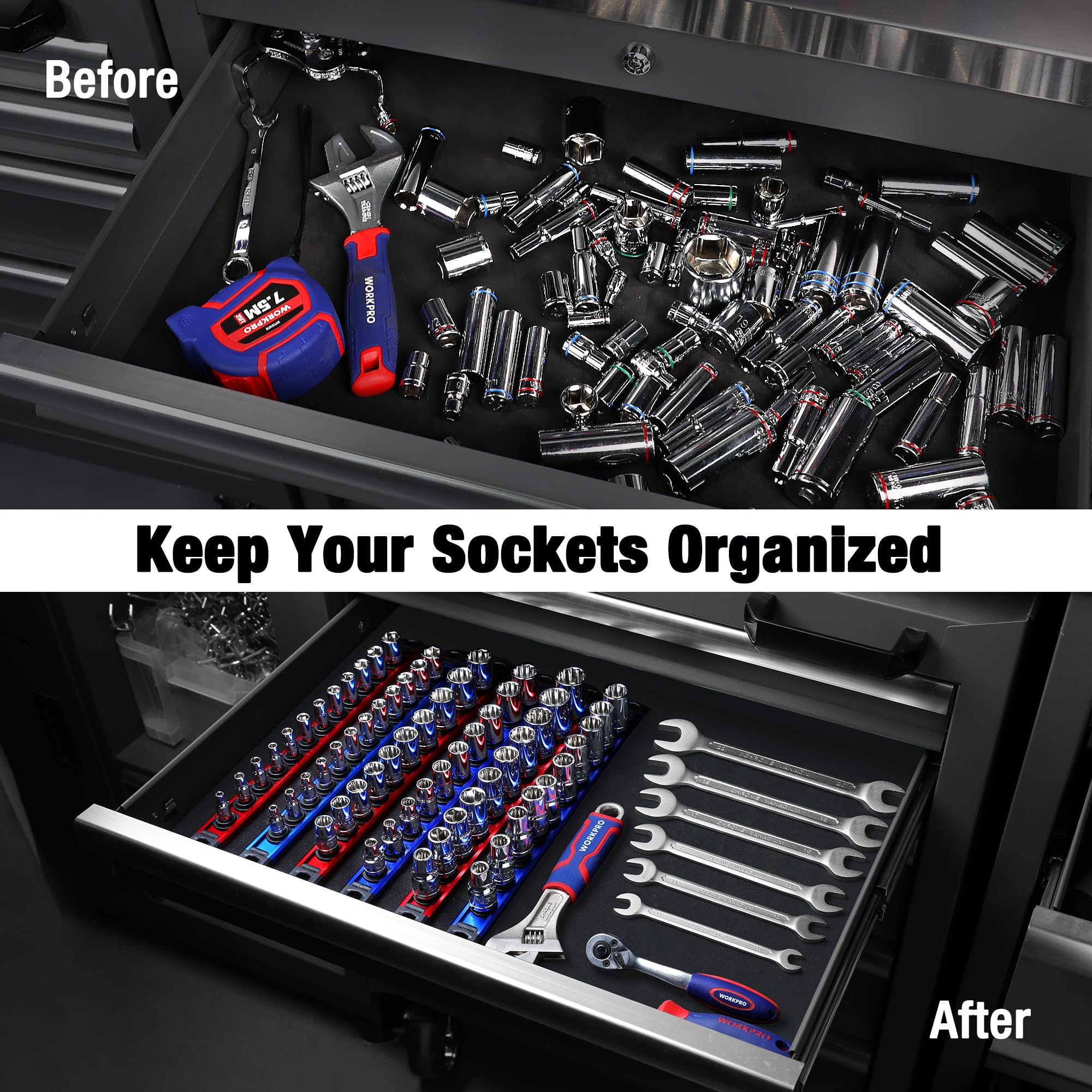 Foto 3 pulgar | Set Organizador De Enchufes Workpro Magnetic De Aluminio De 3 Piezas - Venta Internacional.