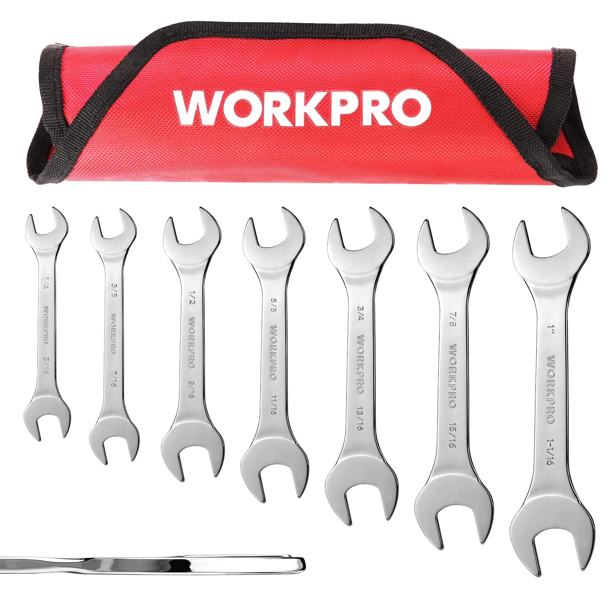 Juego De Llaves Workpro Sae Superfinas Con Extremo Abierto, 7 Piezas De 6 A 27 Mm Con Bolsa - Venta Internacional.
