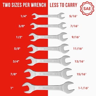 Foto 2 | Juego De Llaves Workpro Sae Superfinas Con Extremo Abierto, 7 Piezas De 6 A 27 Mm Con Bolsa - Venta Internacional.