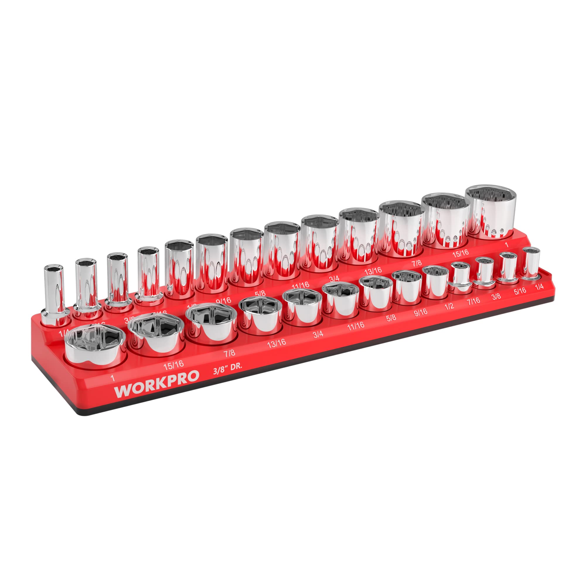 Organizador De Enchufes Magnéticos Workpro, Enchufe Sae De 3/8 Pulgadas - Venta Internacional.