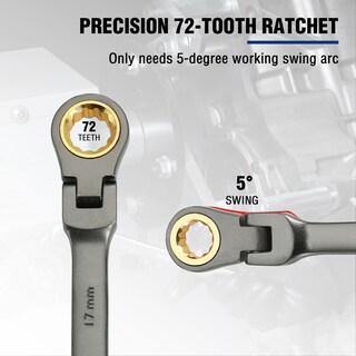 Foto 5 | Llave Combinada De Trinquete Con Cabezal Flexible Workpro 17 Mm - Venta Internacional.