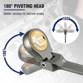 Foto 6 | Llave Combinada De Trinquete Con Cabezal Flexible Workpro 17 Mm - Venta Internacional.