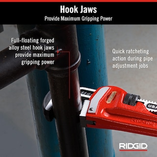 Foto 6 | Llave Para Tubos Ridgid 31035 De Alta Resistencia, Recta, 36 Cm, Roja - Venta Internacional.
