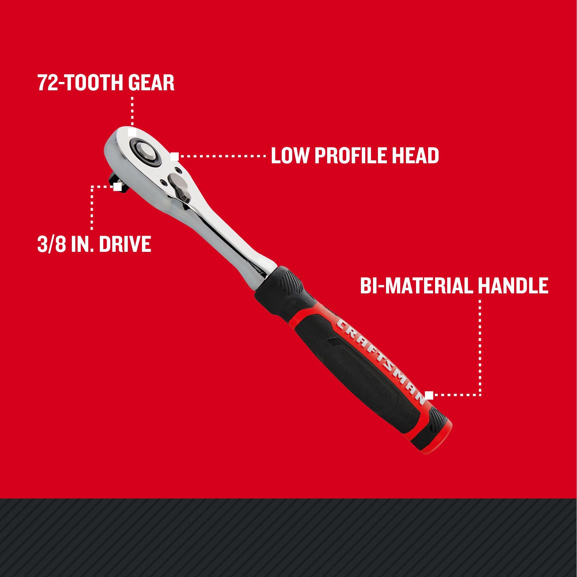 Foto 2 | Unidad De Disco Ratchet Craftsman Cmmt86822 De Perfil Bajo, 72 Dientes Y 3/8 Pulgadas - Venta Internacional.
