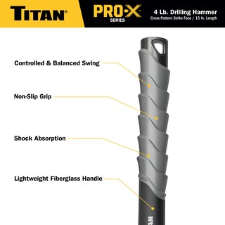 Foto 5 | Martillo Perforador Titan Pro-x 63704 De Fibra De Vidrio De 1,8 Kg X 38 Cm - Venta Internacional.