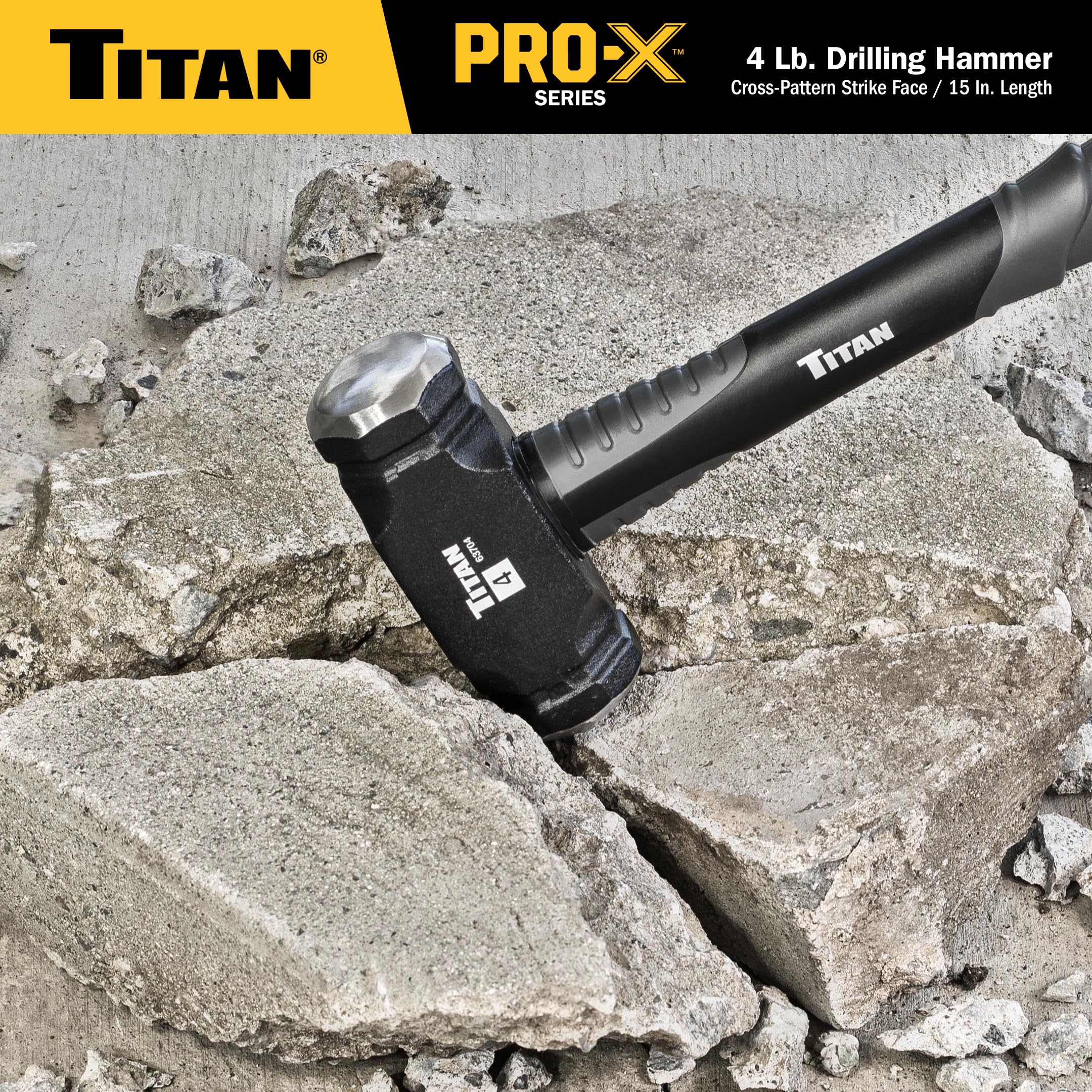 Foto 8 pulgar | Martillo Perforador Titan Pro-x 63704 De Fibra De Vidrio De 1,8 Kg X 38 Cm - Venta Internacional.