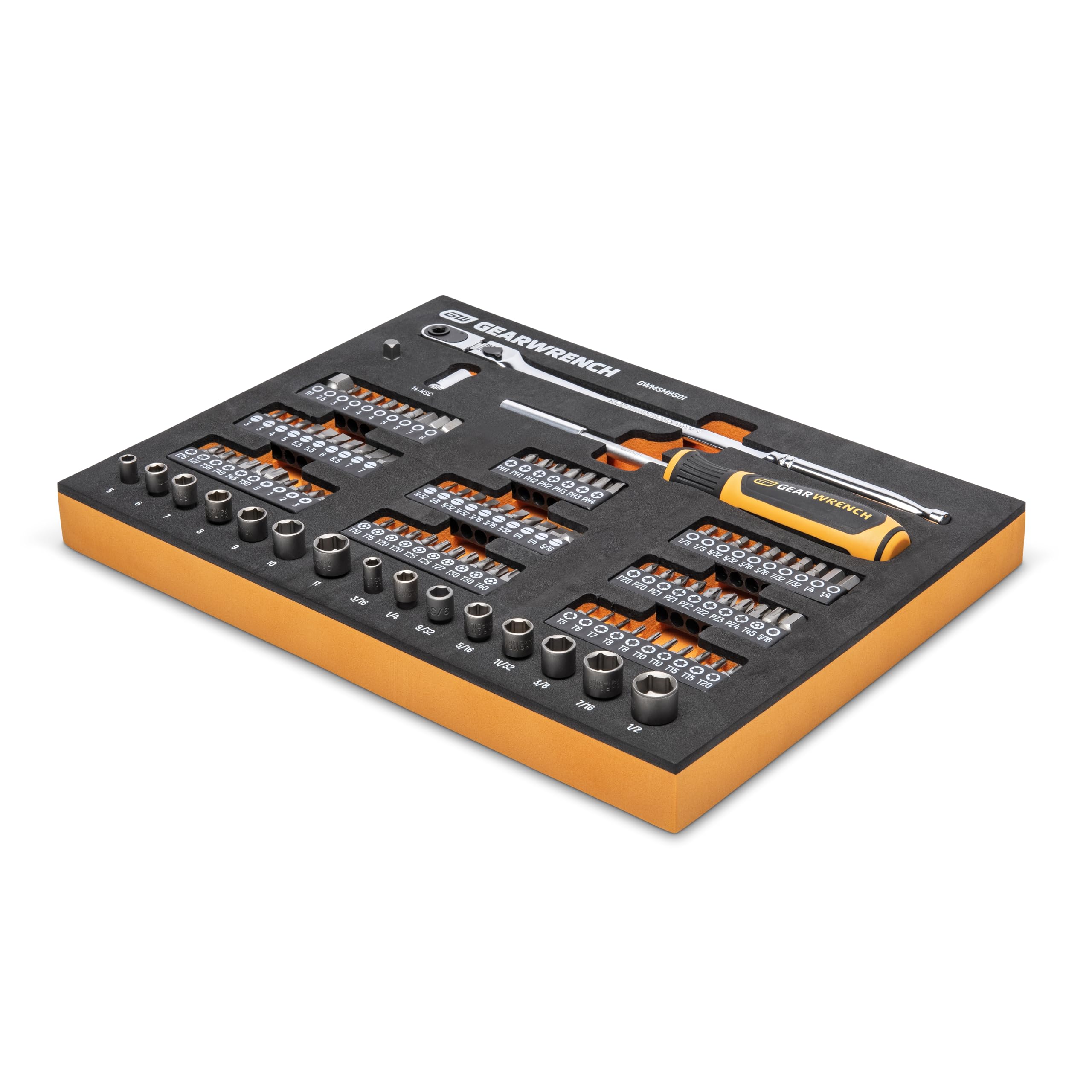 Foto 2 | Juego De Herramientas Gearwrench, 105 Piezas, 1/4 Pulgadas, Cabeza Delgada Con Bandeja - Venta Internacional.