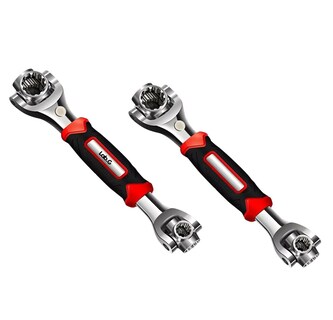 Foto 1 | 2 Piezas Llave Inglesa/llave Inglesa Lab.g 8 En 1 Multiusos Negro Rojo