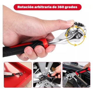 Foto 4 | 2 Piezas Llave Inglesa/llave Inglesa Lab.g 8 En 1 Multiusos Negro Rojo