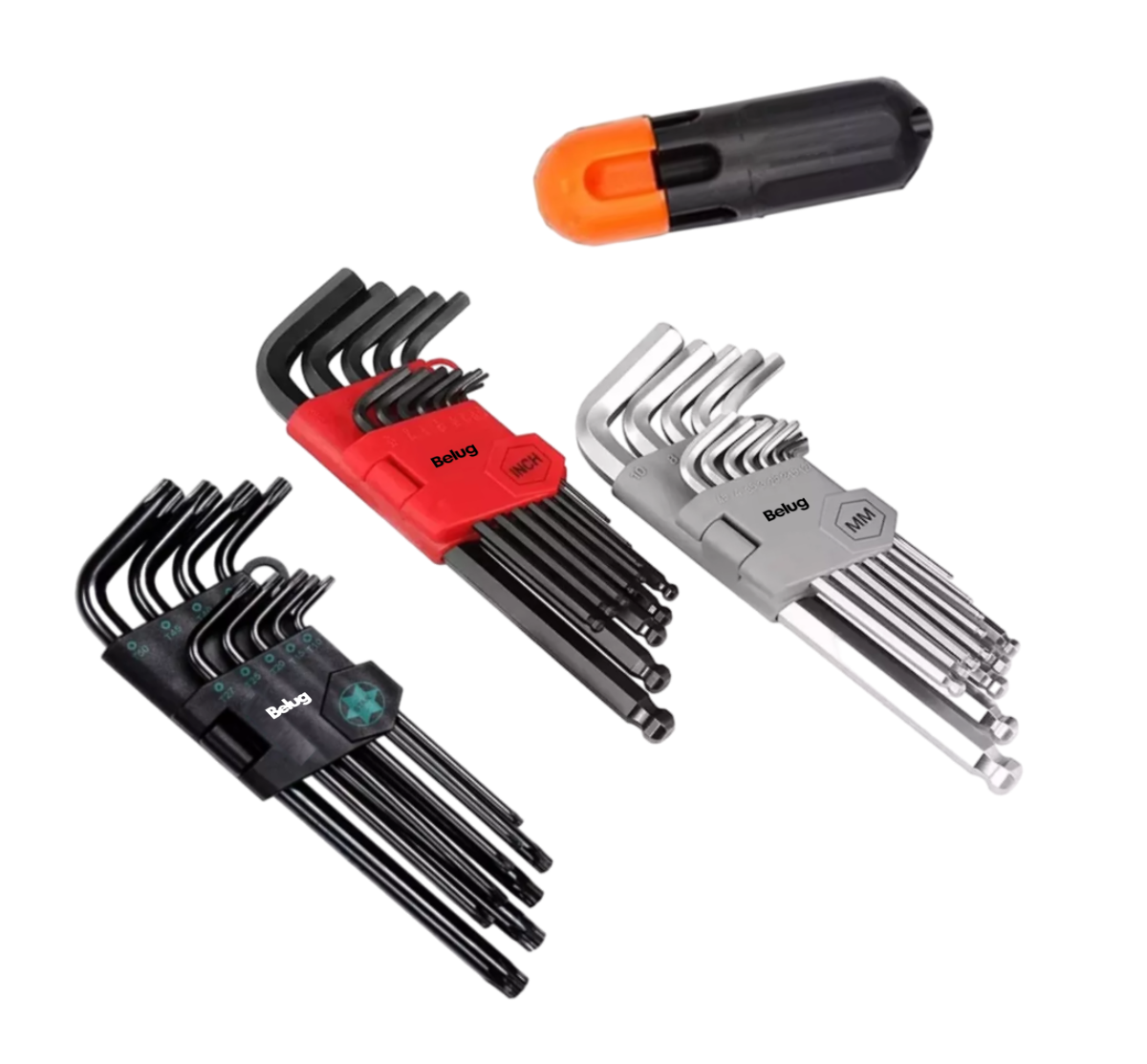 Foto 2 pulgar | Juego De Llaves Allen Pulgadas Y Métricas 36 Pcs, Belug Negro Plata Rojo