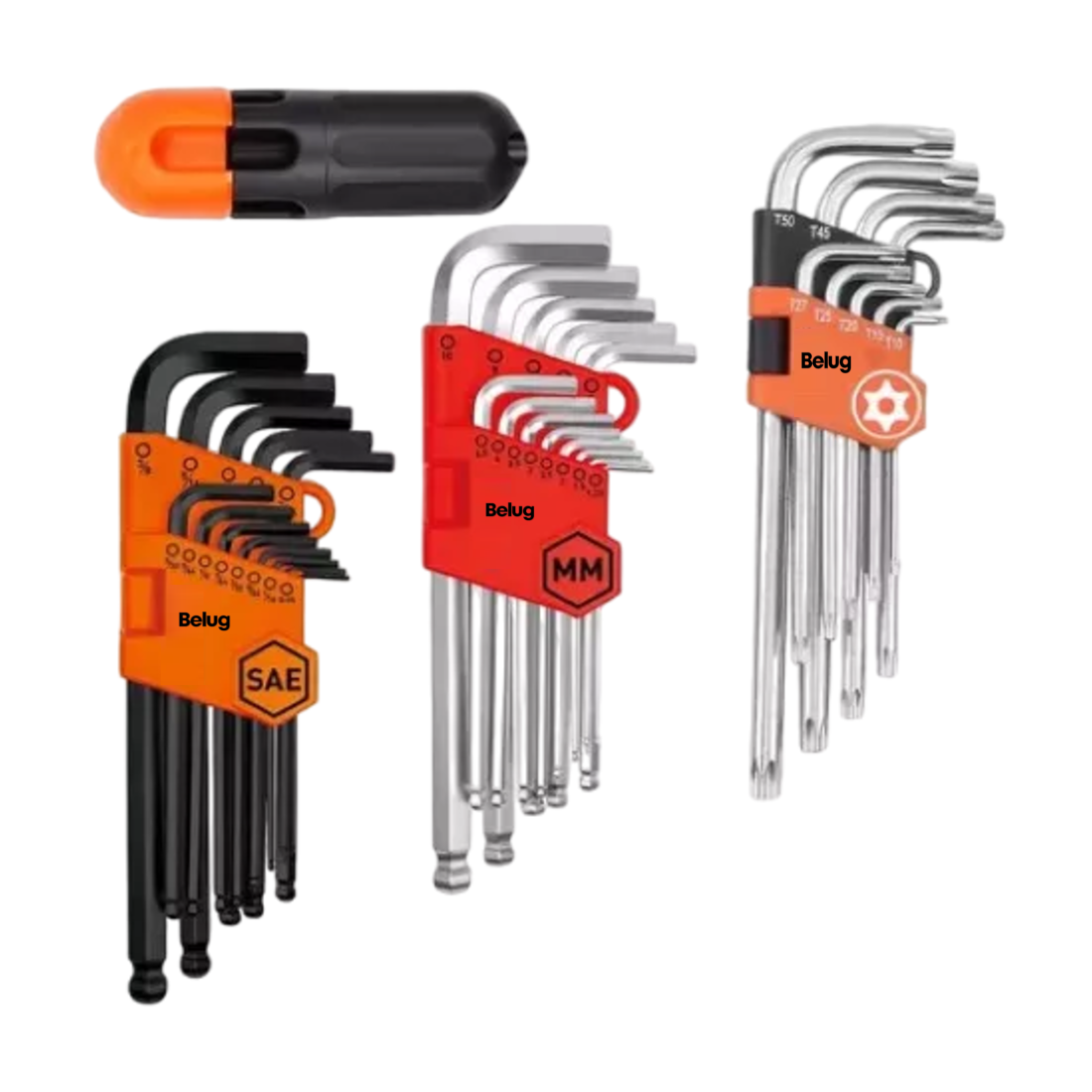 Foto 2 pulgar | Juego De Llaves Allen Pulgadas Y Métricas 36 Pcs, Belug Negro Plata Rojo Naranja