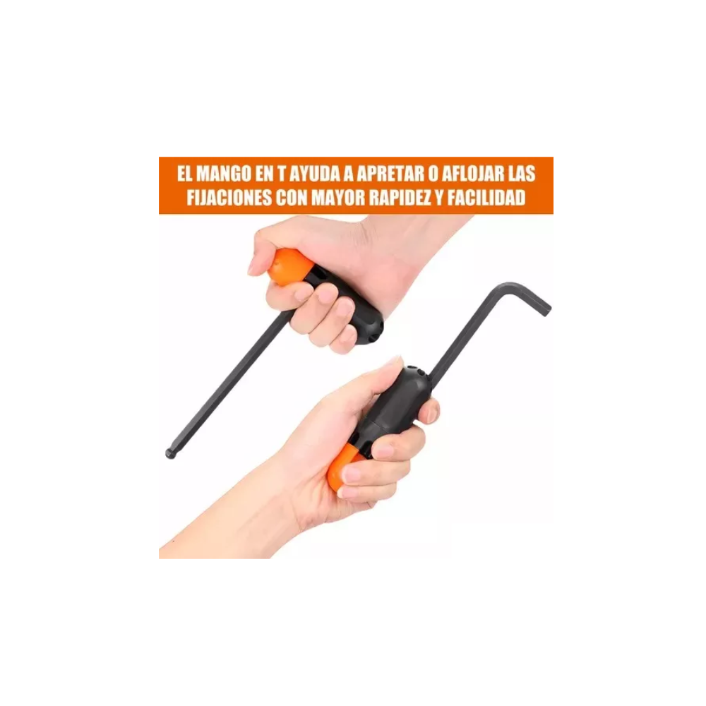 Foto 4 pulgar | Juego De Llaves Allen Pulgadas Y Métricas 36 Pcs, Belug Negro Plata Rojo Naranja