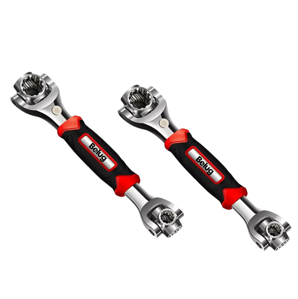Foto 1 | 2 Piezas Llave Inglesa/llave Inglesa Belug,  8 En 1 Multiusos Negro Rojo