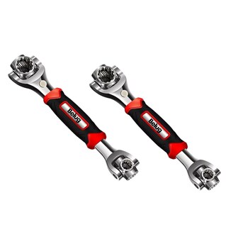 Foto 1 | 2 Piezas Llave Inglesa/llave Inglesa Belug, 8 En 1 Multiusos Negro Rojo