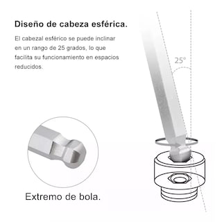 Foto 2 | 36pcs Juego De Llaves Allen Pulgadas Y Métricas, Belug Plata Negro