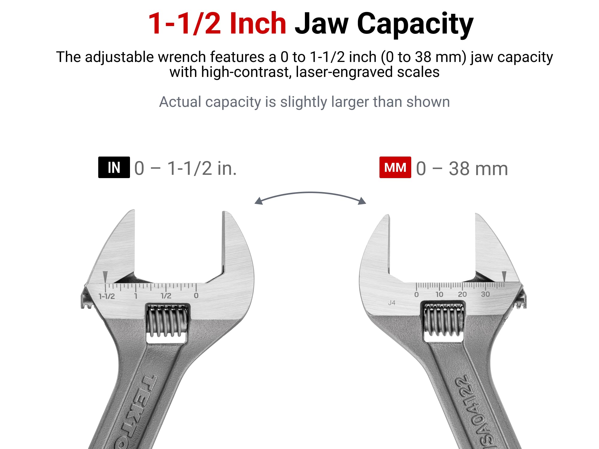 Foto 4 pulgar | Llave Ajustable Tekton Con Capacidad De Mordaza De 15-38 Mm Wsa04122 - Venta Internacional.