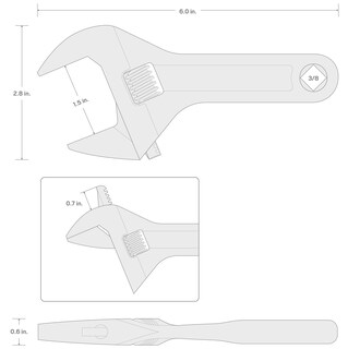 Foto 7 | Llave Ajustable Tekton Con Capacidad De Mordaza De 15-38 Mm Wsa04122 - Venta Internacional.