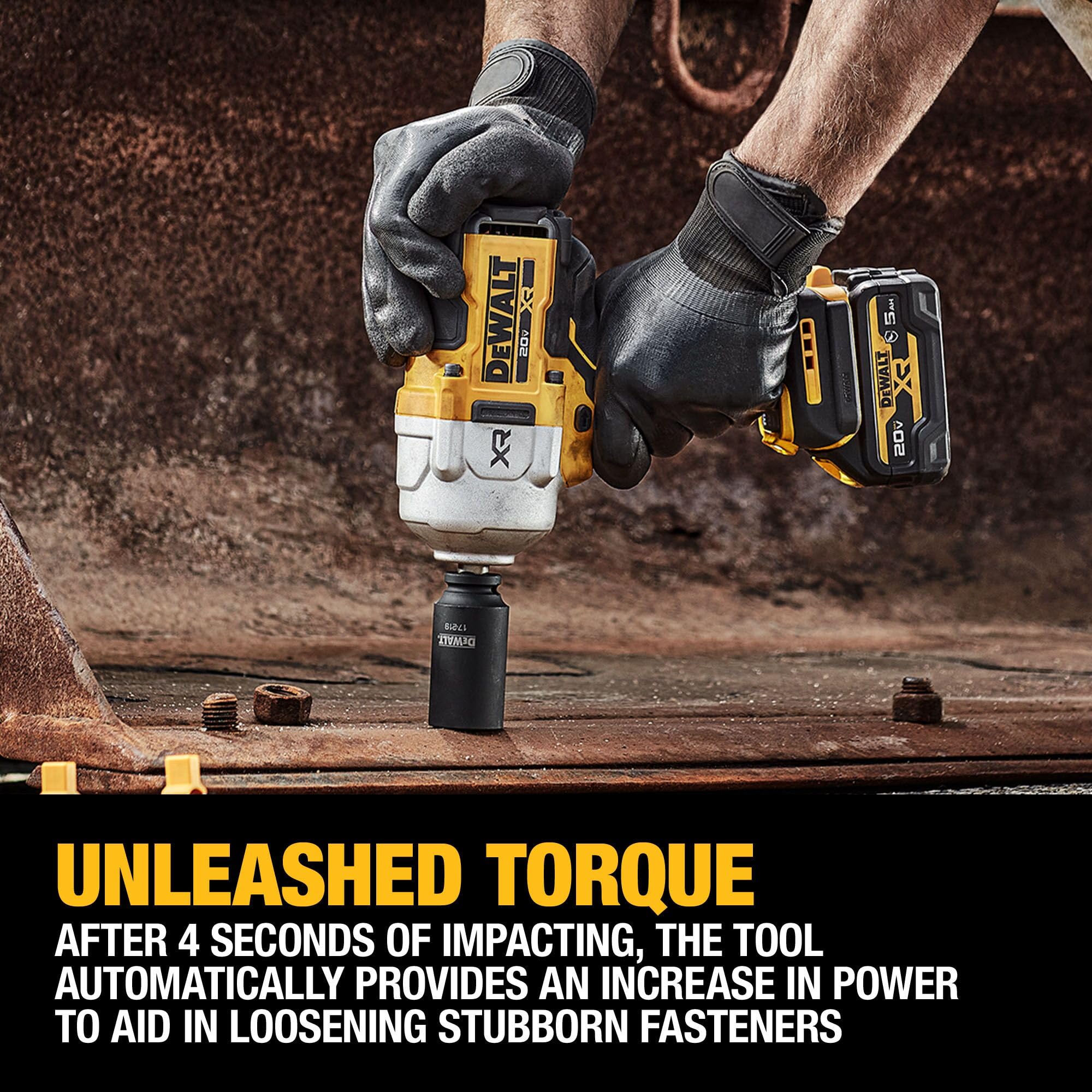 Foto 6 pulgar | Llave De Impacto Inalámbrica Dewalt 20 V Max 1/2 Hog Ring Con Batería - Venta Internacional.