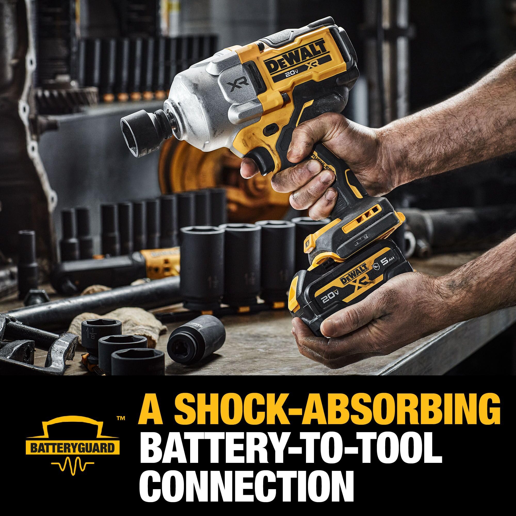 Foto 8 pulgar | Llave De Impacto Inalámbrica Dewalt 20 V Max 1/2 Hog Ring Con Batería - Venta Internacional.